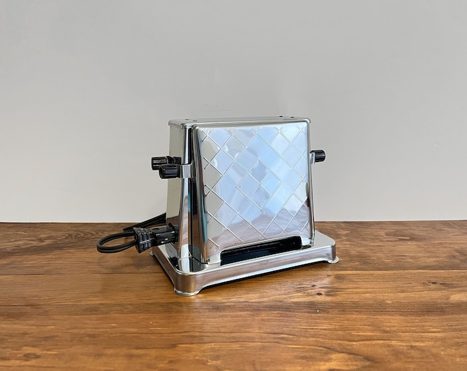Vintage Toaster Model 202 Chrome 2 Slice Toaster, Retro Toaster Flapper