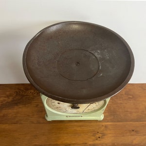Antique Salter Kitchen Scales 20 Lbs - Vintage Cast Iron Mint Green ...