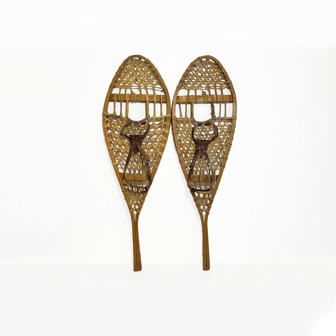 Vintage Wooden Snowshoes, Canada 13.5 X 42 Etsy