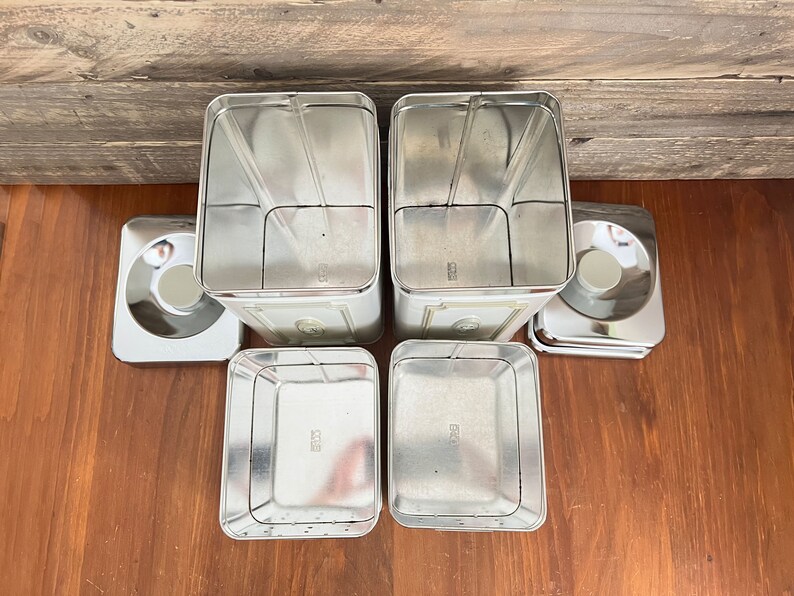 Vintage Ecko Canada Kitchen Canisters Set Tea Coffee Sugar Etsy