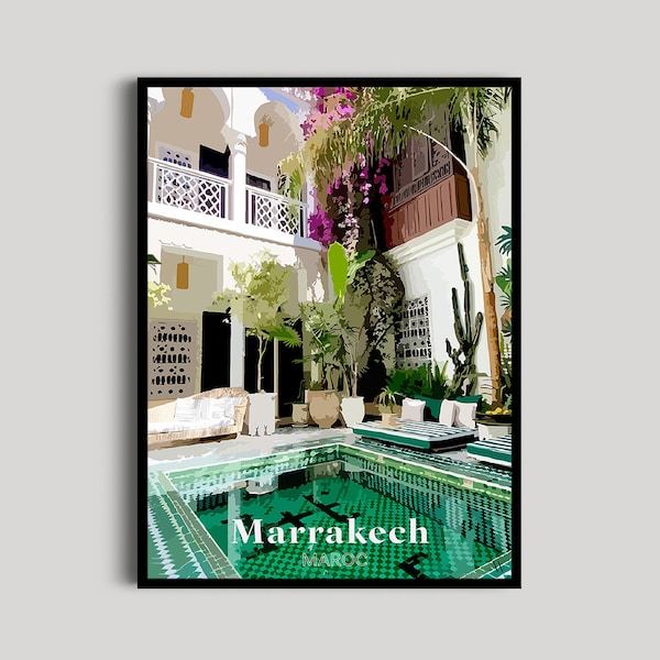 Affiche Ville Marrakech Maroc, Décoration intérieure