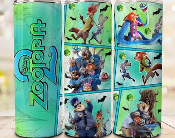 Vaso de 20 oz con dibujos animados (PNG), vaso de película de zorro y conejo (PNG), vacaciones familiares retro, el mejor día de la historia, pareja de dibujos animados a juego, descarga instantánea