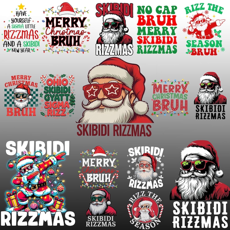 Bundle Skibidi Rizzmas SVG PNG, Merry Rizzmas Png, Rude Christmas Png ...