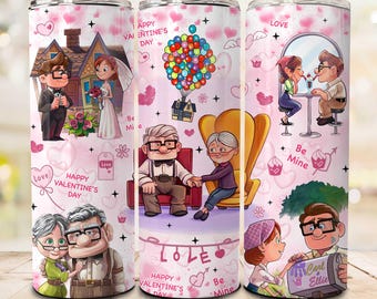 Happy Valentine's Day 20oz Tumbler Wrap, Balloon Heart Valentine Tumbler,Anniversary Gift, His and Hers,Couple Valentine 20oz Skinny Tumbler