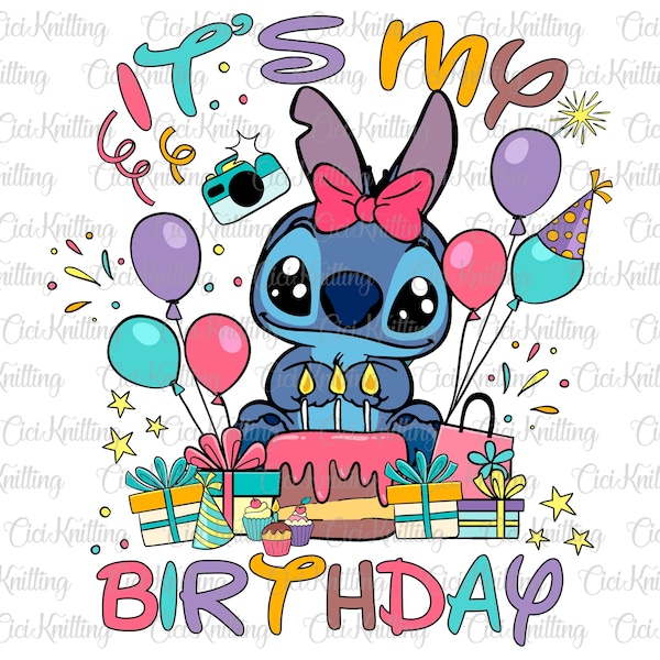 Stitch Happy Birthday Png - Etsy