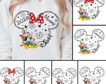 Family Vacation Png Bundle, Custom Name Shirt Png, Matching Family Trip Png, Mouse and Friends Squad Png, My First Trip 2026 Png, Vacay Mode