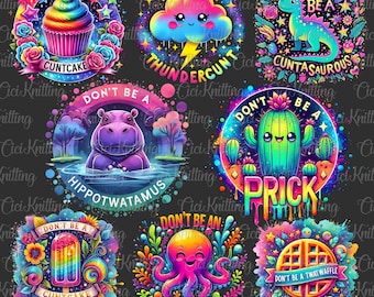 Bündel Don&#39;t be a twatwaffle, dickasaurus, cuntcake, stich, Donnercunt, Nilpferd-Shirt png, sarkastisches Png, lustiges Sublimation, Humor Erwachsener