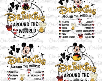 Bundle Drinking Around The World Png, Mouse and Friends Png, Family Trip Png, Vacay Mode Png, Family Vacation Png, Png File For Sublimation