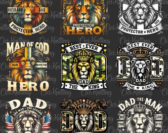 Bundle Man Of God Husband Daddy Protector Hero Png, Best Dad PNG, Father's Day Png, Black King Png,Lion Dad Png,Black Dad Sublimation Design
