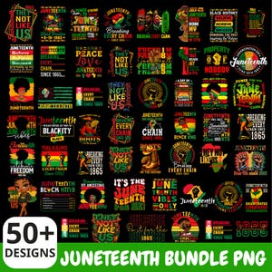 50+ Juneteenth Png Bundle, They Not Like Us Png, 1865 Juneteenth Black History Month Png, Free Ish Png, African american, Afro Women Png