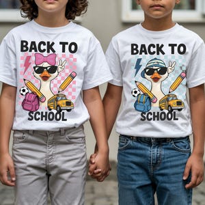 Back To School Png, Goose First Day Of School Png, Back To School Girl Png, Boy School Design, School Goose Png, Back To School Kids Png