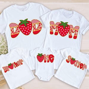 Bundle Preppy Dad Mom Strawberry Png,  Family Preppy Mama Design, Cute Strawberry Floral Mama with Kids Names Png, Mothers Day Png