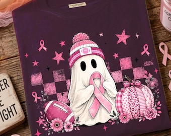 Ghost Pink Ribbon Png, Breast Cancer Awareness Png, Halloween Pink Ghost Png, In October We Wear Pink, Spooky Season Png, Instant Download