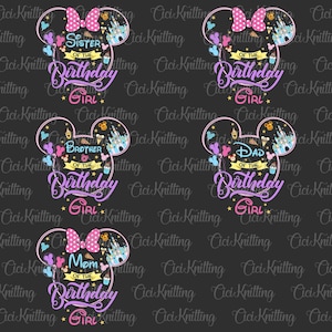 Bundle Custom Birthday Png, Birthday Girl Png, Family Vacation, Family Matching Birthday, Sublimation File, Family Trip Png, Magical Kingdom