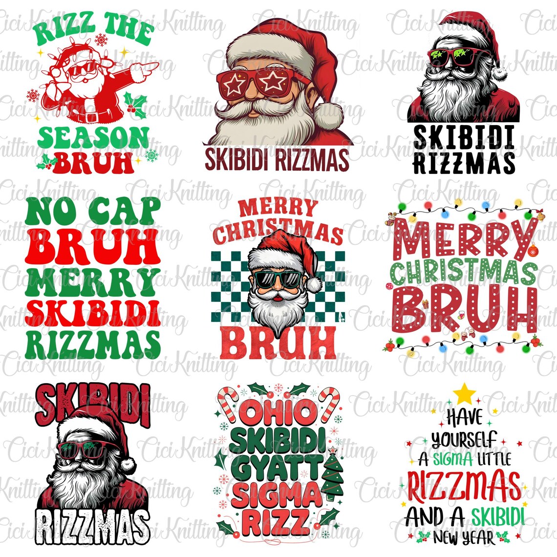 Bundle Skibidi Rizzmas SVG PNG, Merry Rizzmas Png, Rude Christmas Png ...