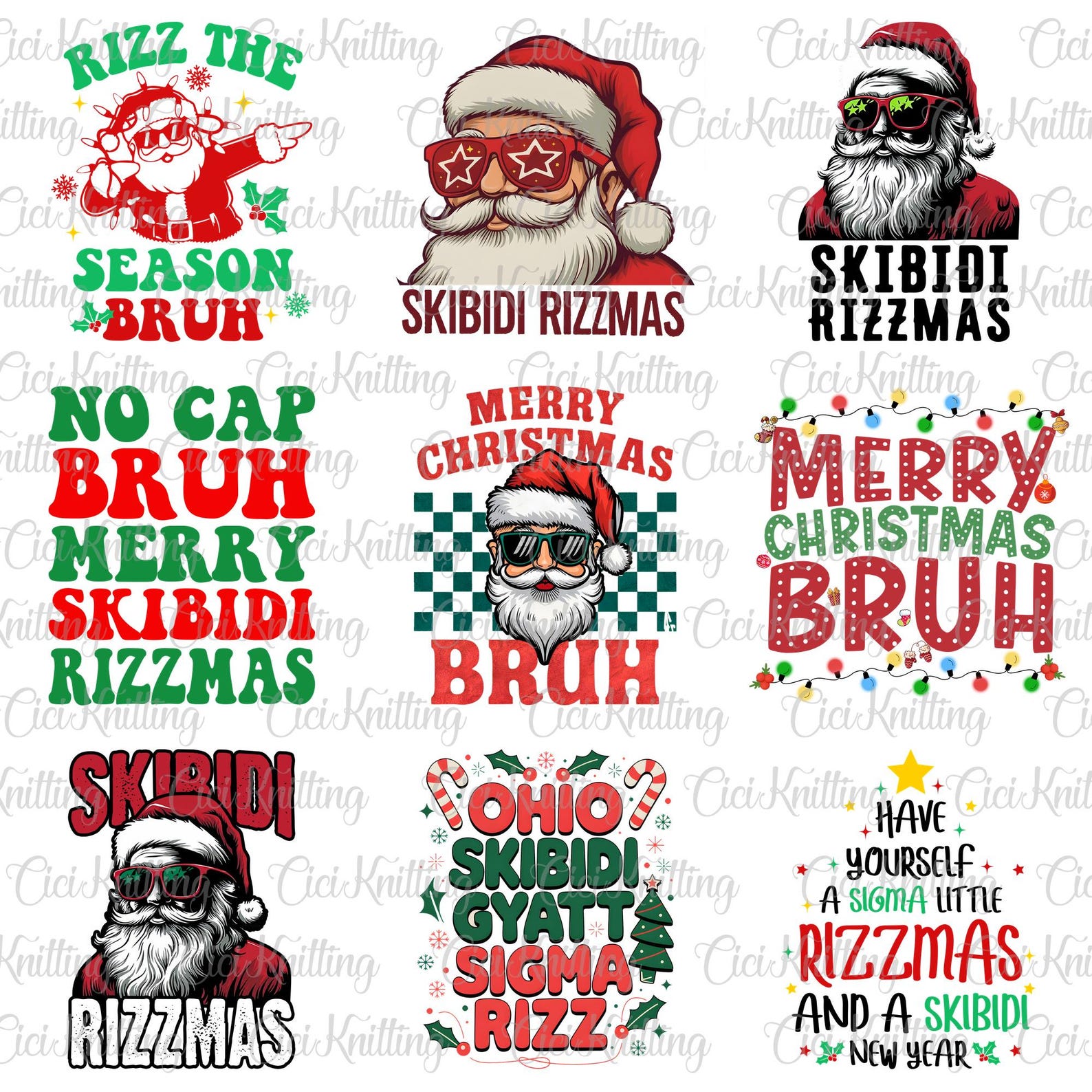 Bundle Skibidi Rizzmas SVG PNG, Merry Rizzmas Png, Rude Christmas Png ...