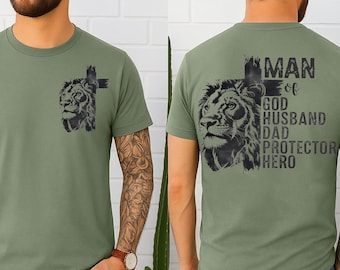 Man of God Png, Husband Dad Protector Hero Png, Christian Dad Png, Bible Verse Png, Lion Dad Png, Father's Day Png, Jesus Png, Cross Png