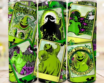 Horror Green Character Halloween 20oz Skinny Tumbler Wrap Png, Spooky Vibes, Trick Or Treat, Character Movie 20oz Tumbler, Digital Download