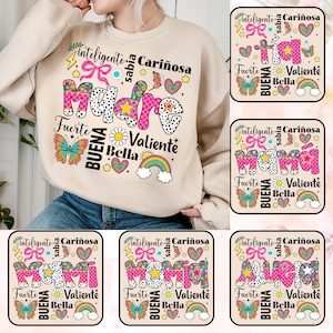 Bundle Madre Png, Spanish Mama Png, Latina Mom Png, Mama Sweatshirt, Happy Mother's Day, Floral Madre Png, Bright Doodle Png, Gift For Mom