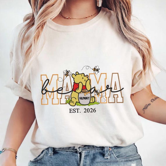 Mama Bear Embroidery, Mama Est 2026, Personalized Mom Embroidery, Mothers Day Gift, Mother's Day Embroidery, Mama Embroidery File