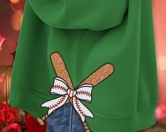 Baseball Side Bow Applique Embroidery Design,Instant Download, Baseball Cut Out Sweatshirt Embroidery Design, Bow Appliqué Embroidery Design