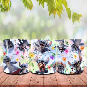 Movie Blue Monster 11oz Mug Wrap Png, Live Action Mug Wrap Png Design, Blue Monster Cartoon 11oz Wrap Wrap Png, Instant Download