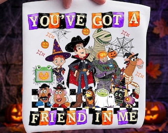 Toy Friend Halloween Png, Halloween You've Got A Friend In Me Png, Spooky Vibes Png, Trick or Treat Png, Halloween Party 2026 Shirt Png
