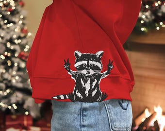 Motif de broderie sweat-shirt raton laveur drôle, humour adulte motif de broderie drôle sarcastique, motif de broderie raton laveur, sarcastique sarcastique