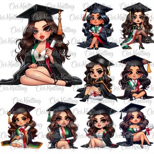 Graduación Chibi Latina Png, Cholo La Graduada Png, Chicas Latinas Educadas Png, Chica de Graduación, Chicano Senior 2024 Png, Regalo para Graduados