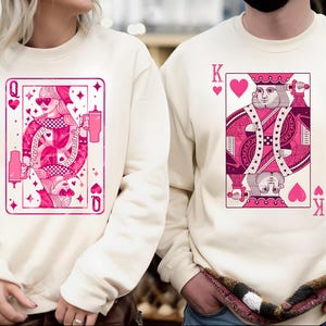 Reine et roi de coeur PNG, Saint Valentin Png, carte à jouer vintage PNG, Design romantique en sublimation, tendance Saint Valentin Png