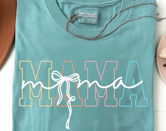 Coquette Mama Png, Mama Bow Varsity Png, Mom Shirt Png, Mama Bow Sublimation, Mother's Day Png, New Mom Tee Png, PNG Digital Download