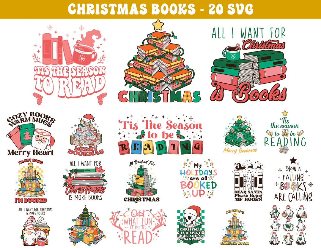 Christmas Books SVG Bundle, All Booked for Christmas Svg, Christmas