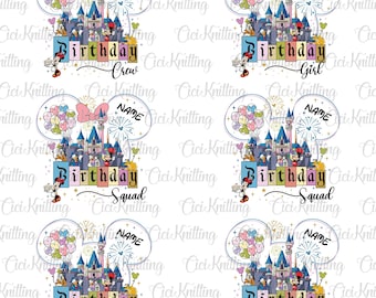 Paquete de cumpleaños con nombre personalizado (PNG), Ratón y amigos, Cumpleaños de niña y niño (PNG), Equipo de cumpleaños, Reino mágico, Vacaciones familiares (PNG), Modo vacaciones