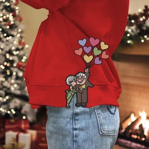 Maschinenstickerei, Maschinenstickerei, Maschinenstickerei für Sie und Ihn, Frau und Mann Sweatshirt, Geschenk für Paar Stickerei