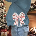 Christmas Tree Cake Side Sweaters Embroidery Design, Christmas Machine Embroidery, Side Glitter Bow Appliqué Sweatshirt Embroidery Design product logo