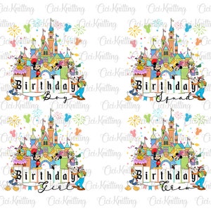 Bundle Birthday Crew Png, Birthday 2024 Png, Mouse And Friends Png, Birthday Boy Girl Png, Family Vacation Png, Magical Kingdom, Vacay Mode