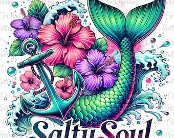 Salty Soul To Ra Png, Beach Vibes Png, Sassy Summer Png, Aesthetic Summer Png, Trendy Summer Png, Funny Sarcastic Png, Summer Sublimation