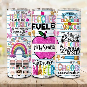Personalized Teacher 20 oz skinny tumbler png, custom name teacher png, tumbler png download, 20 oz tumbler teacher designs,tumbler wrap png