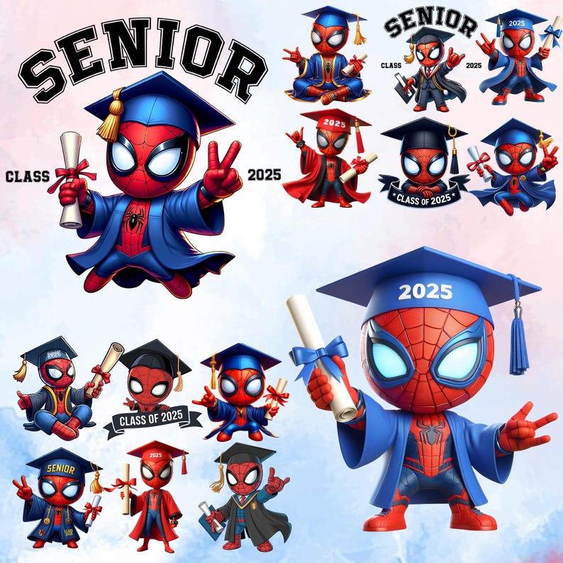 Set Graduation 2026 Png, Hero Characters Graduation 2026 Png Bundle ...