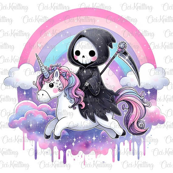 Cute Skeleton Grim Reaper Png, Spooky Unicorn Png, Spooky Grim Reaper, Funny Grim Reaper Png, Funny Grim Sublimation, Goth Digital Download