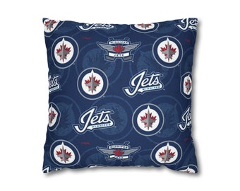 Winnipeg Jets Quadratischer Kissenbezug aus gesponnenem Polyester