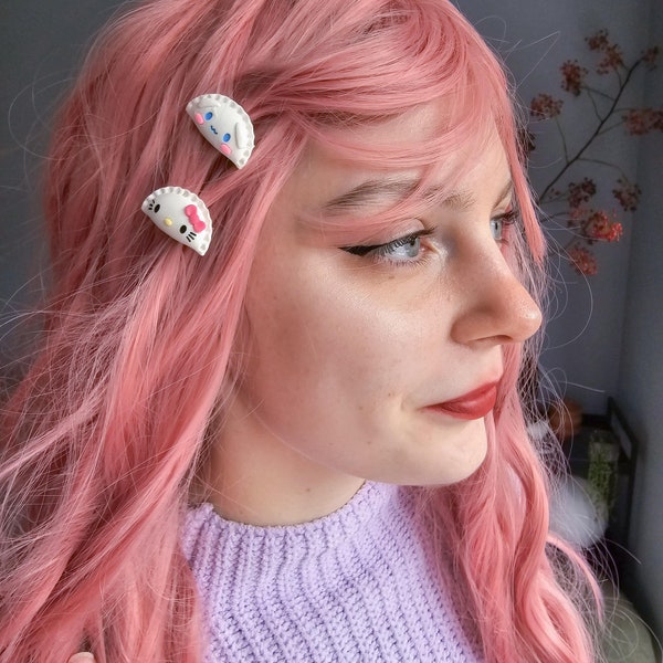 Pinces à cheveux Kawaii Sanrio Dumpling faites à la main - Inspirées de Hello Kitty et Cinnamorol - Parfaites pour le cosplay et les cadeaux 1pcs