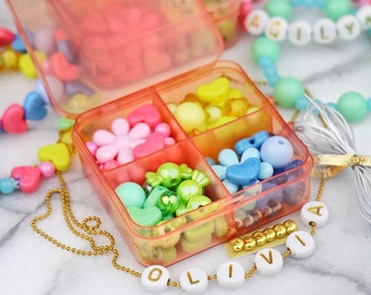 Mini Rainbow bracelet bead kit gift for hers teenage girl gift box for educational activities diy craft kit adults bracelets diy kids kits