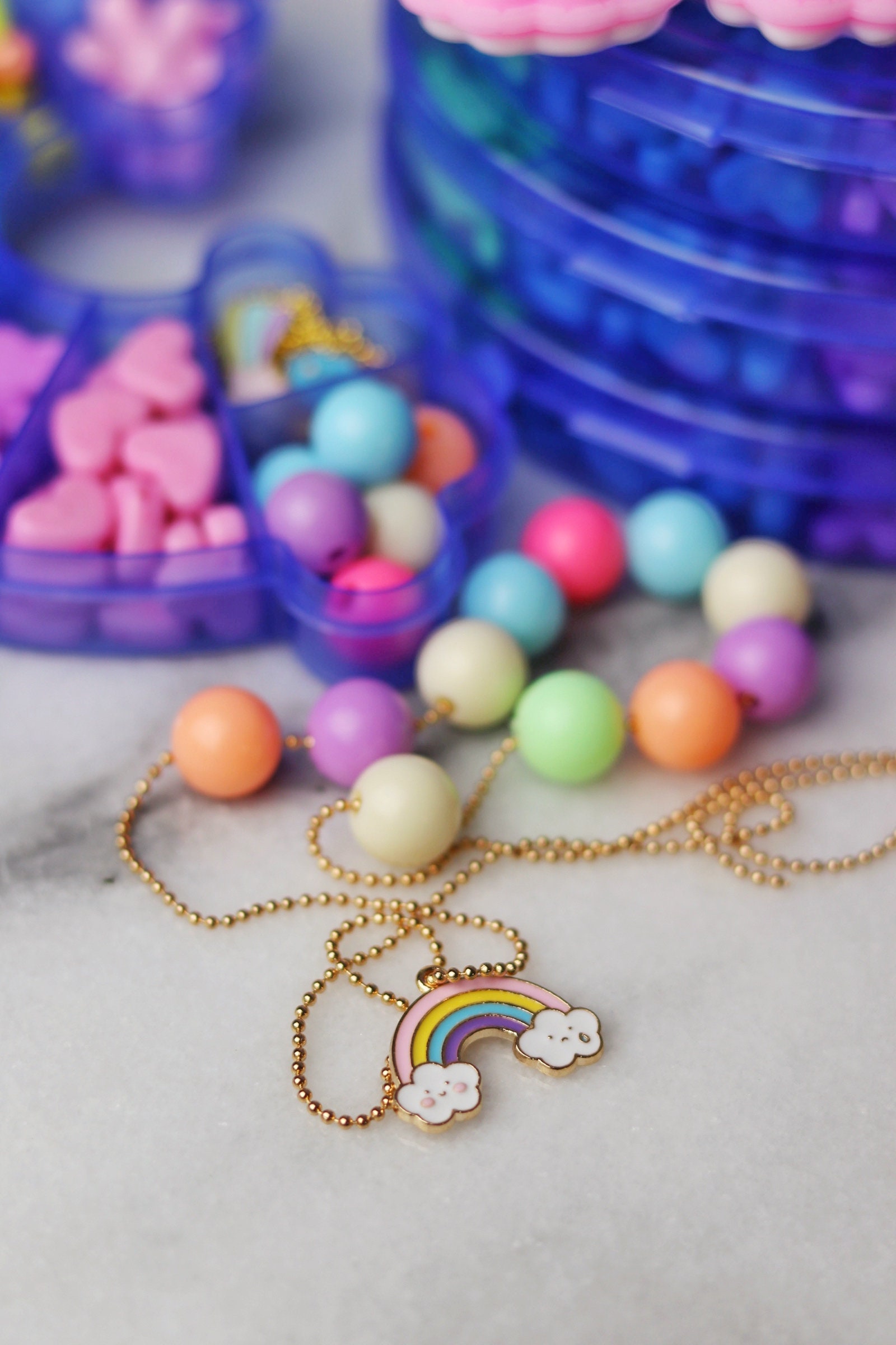 Glowjoy 5er Set Regenbogen Perlen Armbänder - Bunter Mädchen Schmuck