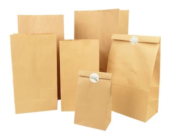 10/50pcs Kraft Paper Bag Gift Bags Packaging Biscuit Candy Food Cookie Bread Snacks Baking Takeaway Bags Wedding Party Packaging Gift Pack