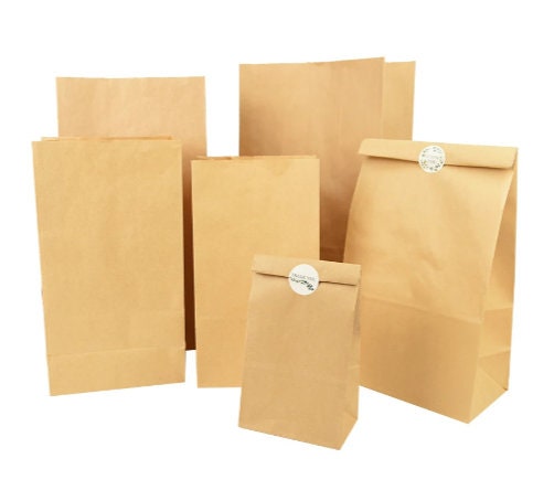 White Kraft Paper Lunch Bags 1 LB Capacity Paper Bags, Bakery Bags