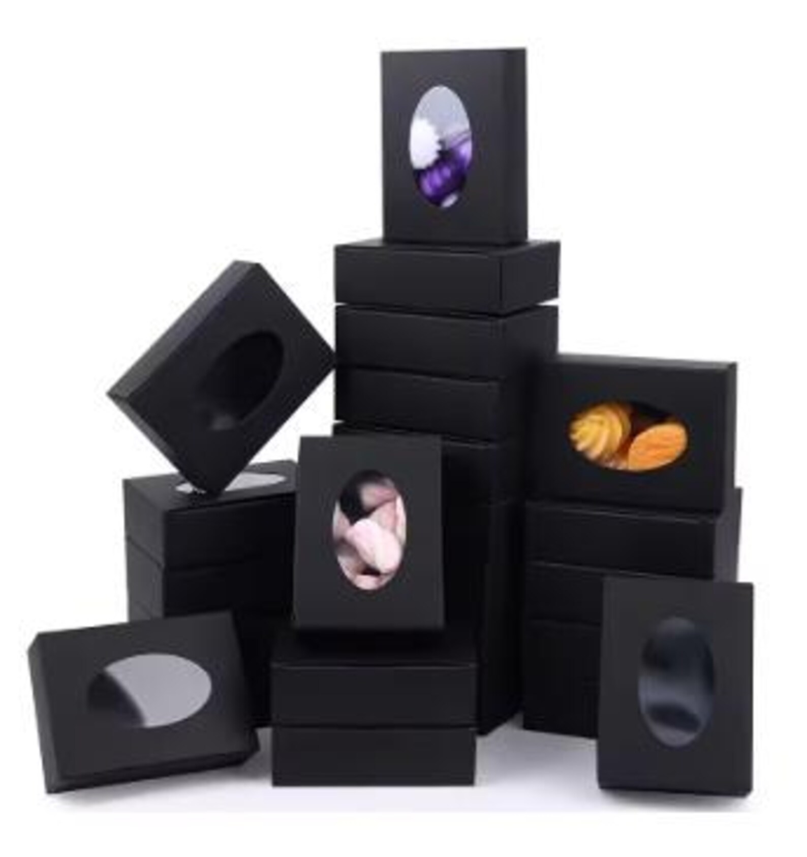 20/30pcs Mini Kraft Paper Box With Window, Round Soap Packaging Boxes ...