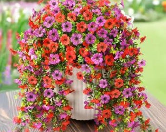 2 pezzi di fiori artificiali appesi, ghirlanda di eucalipto e margherite di seta per decorazioni da giardino, per interni ed esterni, per la casa, per la primavera e l'estate, piante finte, decorazioni per feste