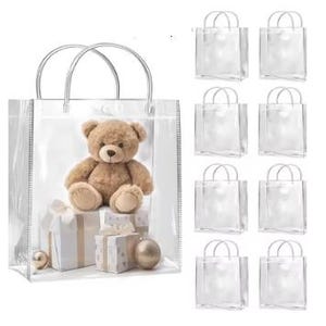 10/30/50 pezzi Sacchetti trasparenti morbidi per imballaggio regalo con bottone a mano, passante per borsa in plastica trasparente, sacchetti per cosmetici, scatole per imballaggio regalo, scatola per feste