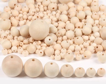 Natural Wood Beads Round Spacer Wooden Pearl Lead-Free Balls Charms DIY For Jewelry Making Handmade Accessories Crafts supplies Decor Gift